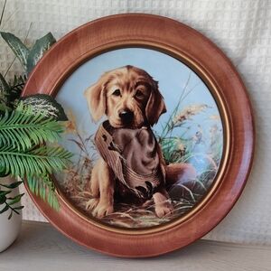 Vintage Golden Retriever Collector Decorative Plate, "Caught in the Act" 1987